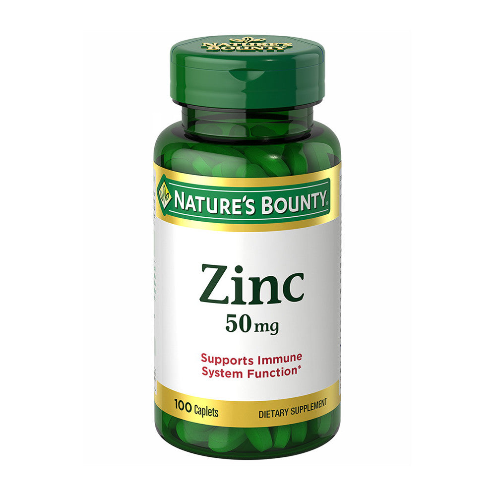 Natures Bounty Chelated Zinc Gluconate 50 Mg Caplets, 100 Ea